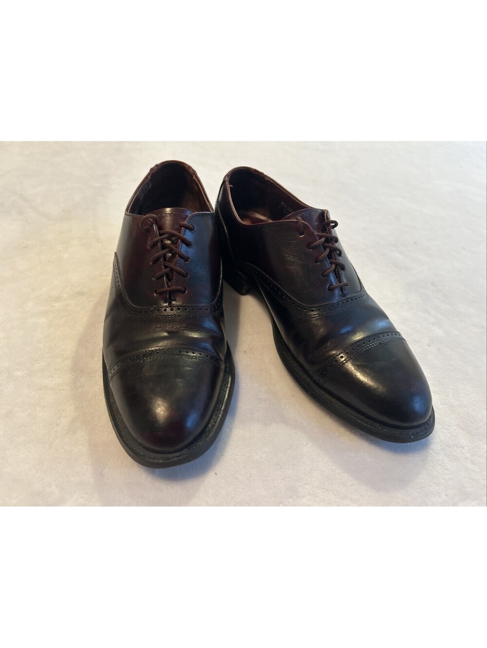 Hanover Men’s Dress Shoes Size 8 D Burgundy Oxblood Oxford Cap Toe Vintage USA